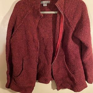 Jacket with zipper burgundy medium